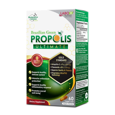 LABO Nutrition Brazilian Green Propolis Ultimate - Contains >7% Artepillin C & >5% Flavonoids, for Immune & Brain Support, Natural, High Concentrate - Lifestream Group US