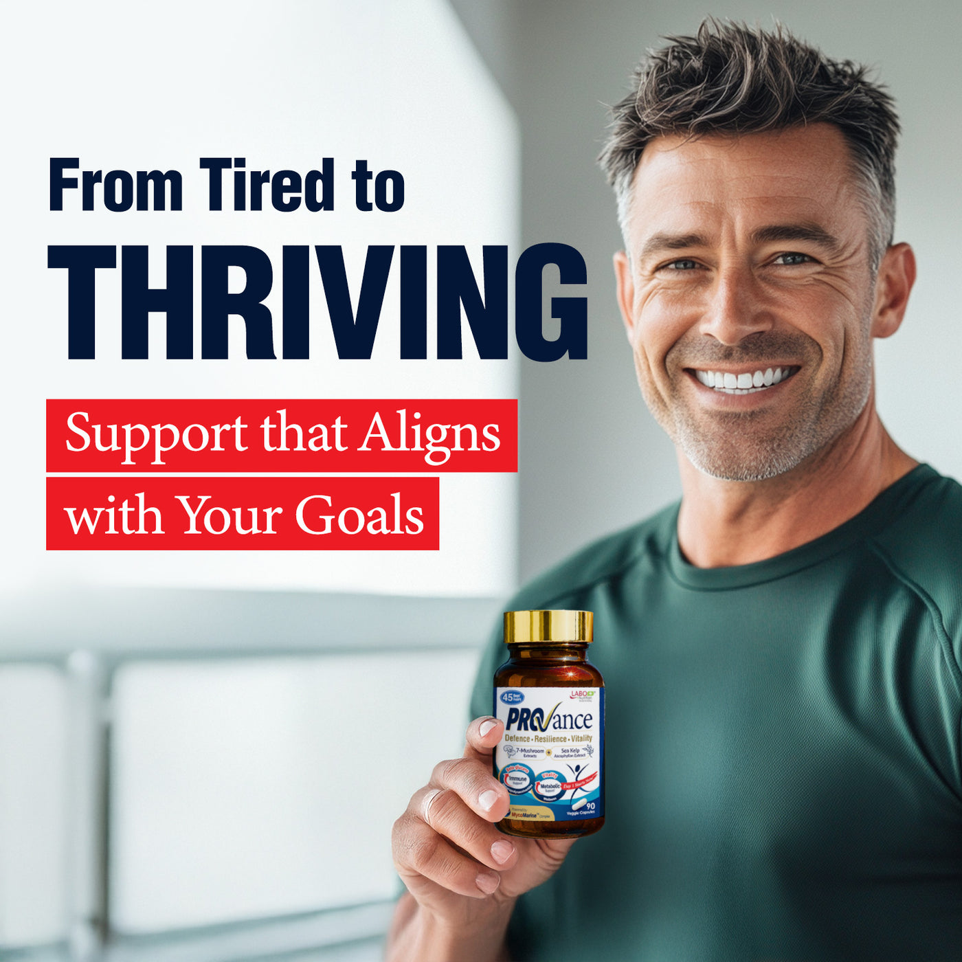 LABO Nutrition PROVANCE Natural Supplement to Support Metabolic Health, Immune Resilience & NK Cells, Gut & Digestive Health, Sustain Energy for All Ages, Women & Men - 90 Veggie Capsules