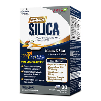 LABO Nutrition Bioactive Silica, 99% Purity Rice-Derived Silica, Intensive Collagen Generator, Strengthen Joint & Bone, For Skin Support - Lifestream Group US