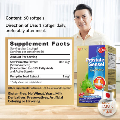AFC Prostate Sensei Supreme Saw Palmetto Extract-Improve Urination, BPH & Men Health