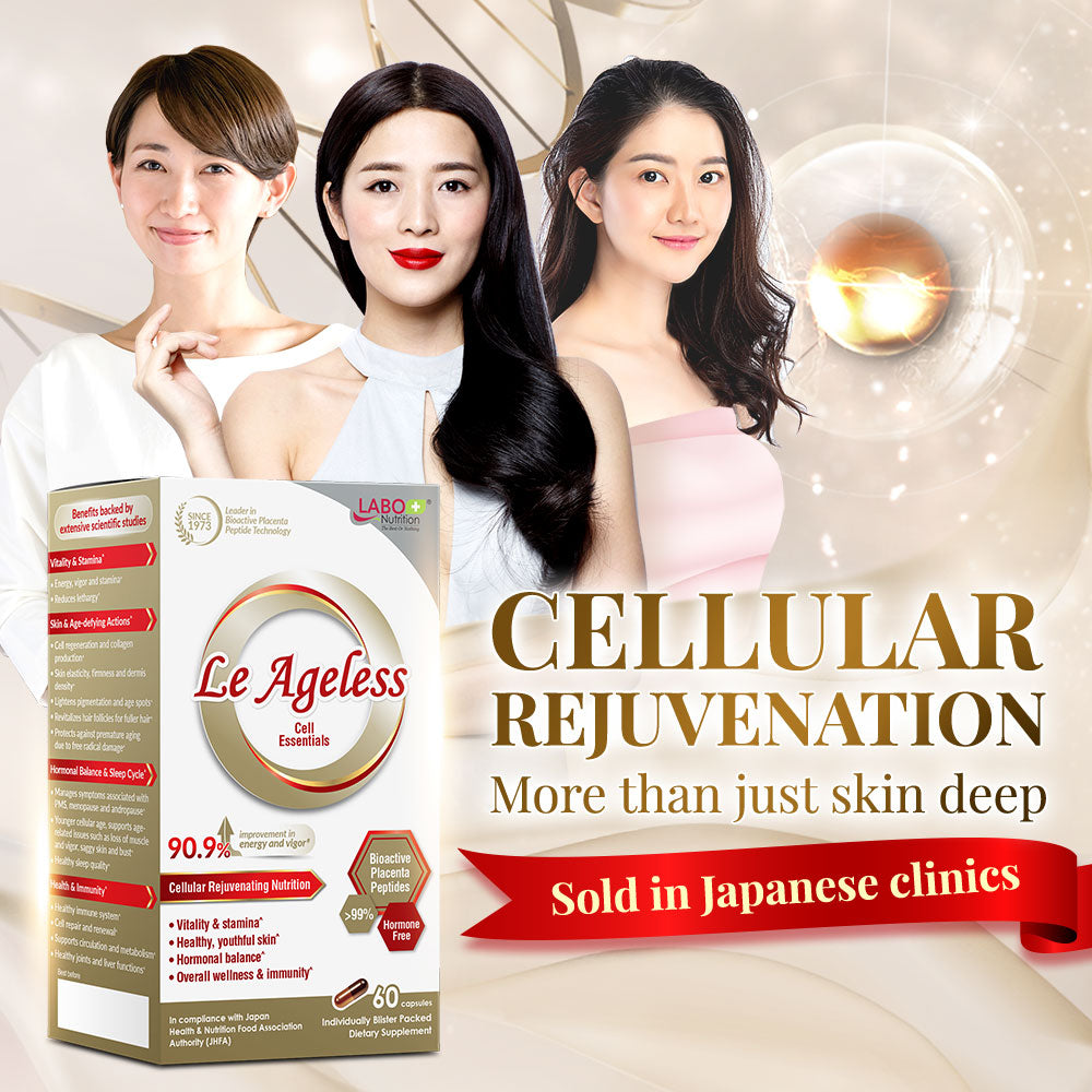 LABO Nutrition Le Ageless – 胎盘细胞再生疗法 – 添加胶原蛋白肽和啤酒酵母以支持免疫健康