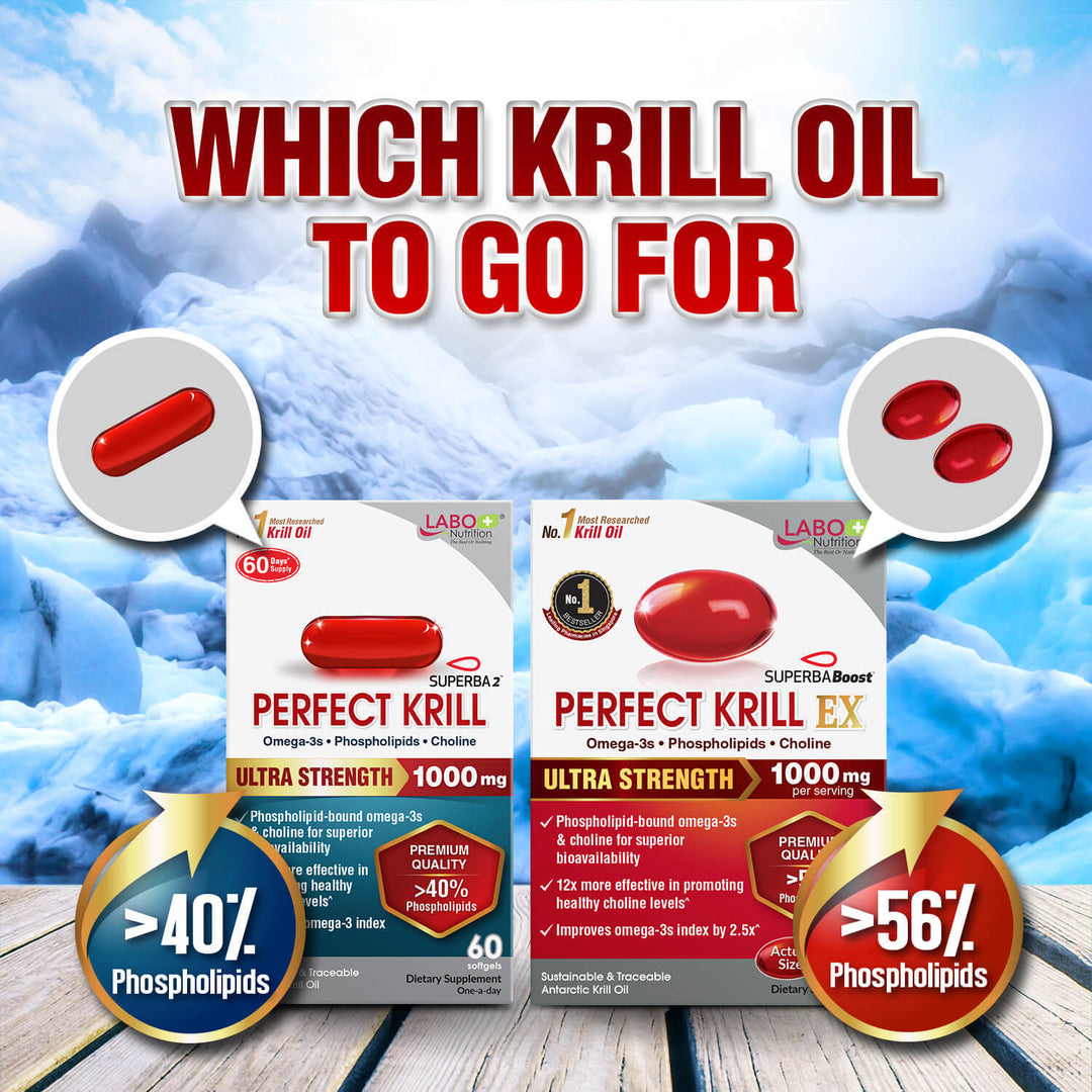 LABO Nutrition Perfect Krill 1000mg Antarctic Krill Oil Phospholipid for Brain Heart Liver - Lifestream Group US