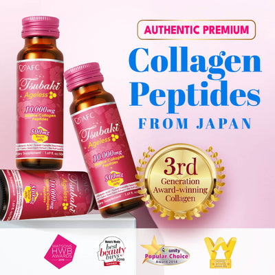 AFC Tsubaki Ageless Collagen Drink+Royal Jelly for Anti Aging Hydrating & Refines Pores
