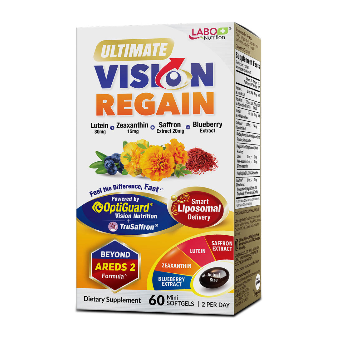 LABO Nutrition Ultimate VisionREGAIN Vision Support Supplement – Beyond AREDS2 Eye Vitamins with Lutein, Zeaxanthin, Saffron & Blueberry, 60 Softgels - Lifestream Group US