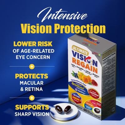 LABO Nutrition Ultimate VisionREGAIN, Eye Vitamin Beyond AREDS 2 Formula with Lutein, Zeaxanthin, Saffron Extract, Blueberry for Macular and Retinal Health, Eye Fatigue, Night Vision Support 60 Counts - Lifestream Group US