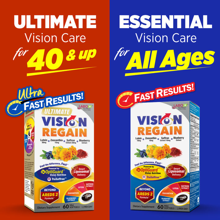 LABO Nutrition VisionREGAIN, Eye Vitamin Beyond AREDS 2 Formula with Lutein, Zeaxanthin, Saffron Extract, Blueberry for Macular and Retinal Health, Eye Fatigue, Night Vision Support 60 Counts - Lifestream Group US
