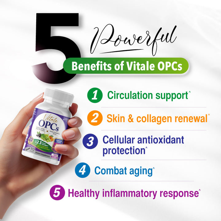 LABO Nutrition Vitale OPCs | Premium European Grape Seed Extract with Aronia, Citrus Bioflavonoids | Supports Circulation, Skin Health and Cellular Protection | 100% polyphenols 90 Softgels - Lifestream Group US