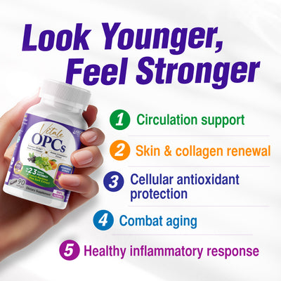 LABO Vitale OPCs | Premium European Grape Seed Extract with Aronia, Citrus Bioflavonoids | Supports Circulation, Skin Health and Cellular Protection | 100% polyphenols 90 Softgels - Lifestream Group US