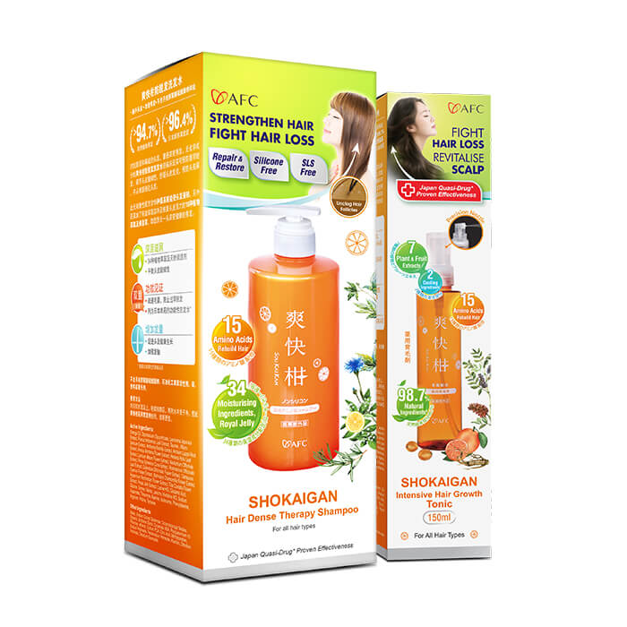 AFC Shokaigan Shampoo + Hair Growth Tonic for Anti Hair Loss Fall Hydrate Fast Hair Growth - Lifestream Group US
