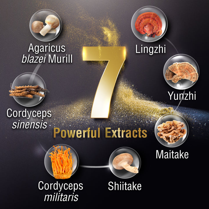 LABO Bioactive Organic Yunzhi-Turkey Tail+7 Mushroom Extract Intensive Immune Support &amp; Recovery - Lifestream Group US
