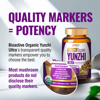 LABO Bioactive Organic Yunzhi-Turkey Tail+7 Mushroom Extract Intensive Immune Support & Recovery - Lifestream Group US