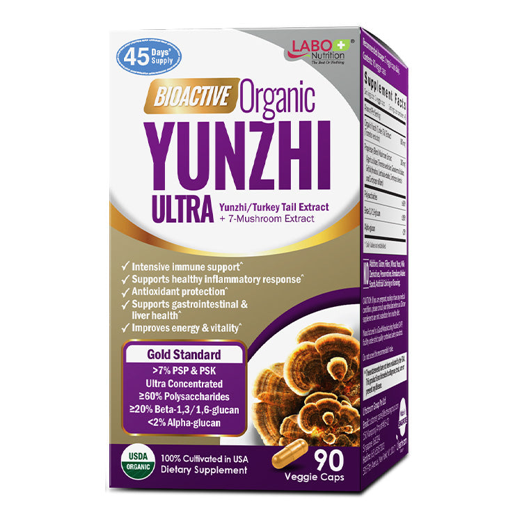 LABO Bioactive Organic Yunzhi-Turkey Tail+7 Mushroom Extract Intensive Immune Support & Recovery - Lifestream Group US