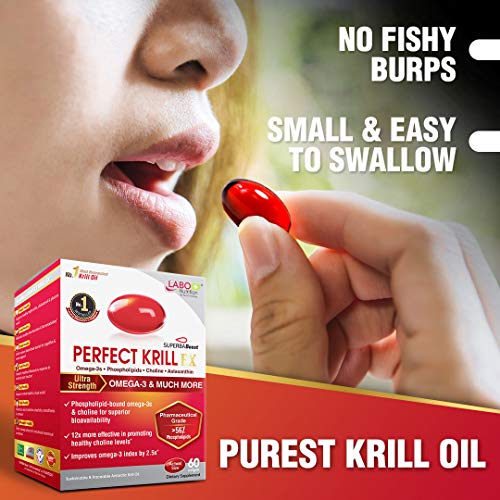 LABO Nutrition Perfect Krill EX, Purest Antarctic Krill Oil, Highest Phospholipids (>56%), with Choline & Astaxanthin, Omega 3, Heart & Joint Support - Lifestream Group US