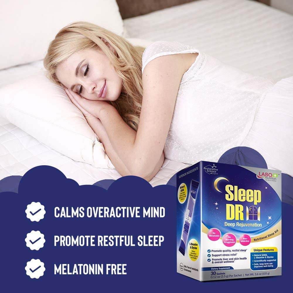 LABO Nutrition Sleep DR (Deep Rejuvenation) with Natural GABA, L-theanine, Glycine – Helps with Mood, Sleep, Relaxation and Calm - Melatonin-Free - Lifestream Group US