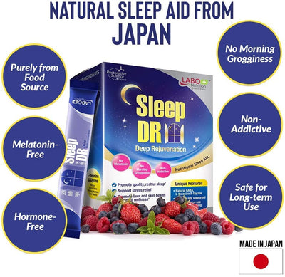 LABO Nutrition Sleep DR (Deep Rejuvenation) with Natural GABA, L-theanine, Glycine – Helps with Mood, Sleep, Relaxation and Calm - Melatonin-Free - Lifestream Group US