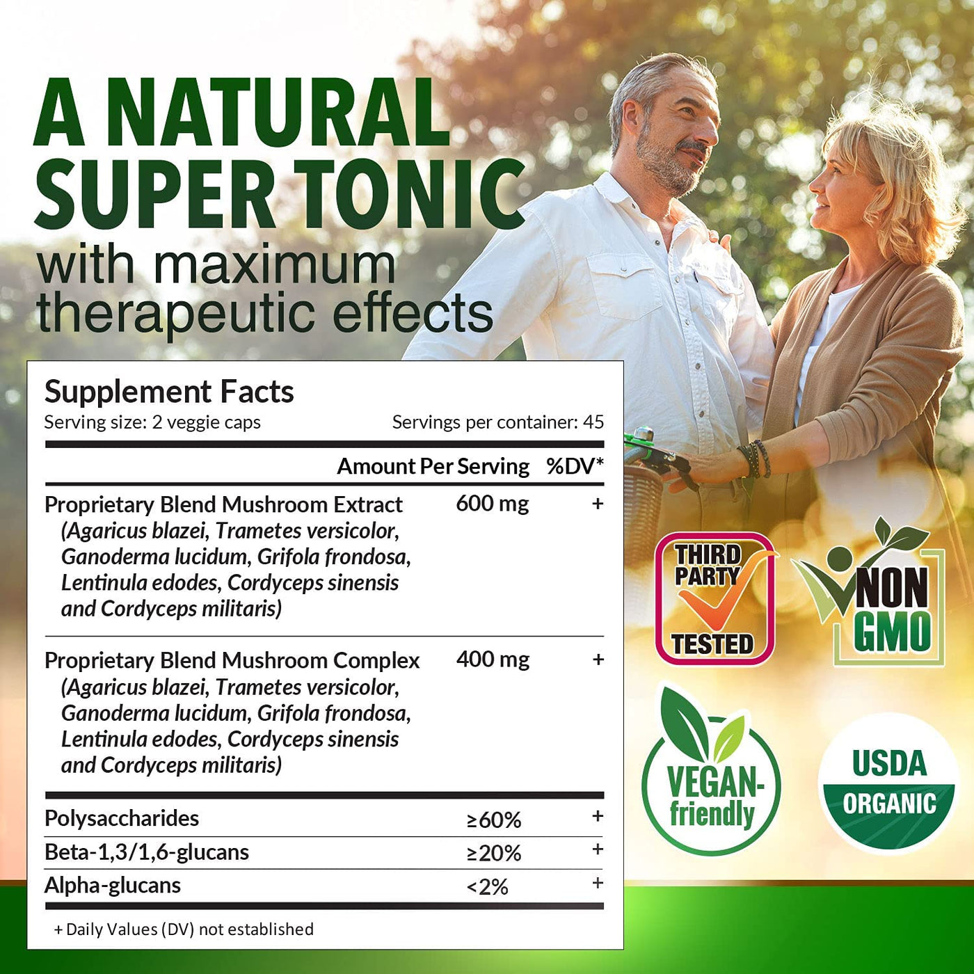 LABO Nutrition Bioactive Organic BRM - Advanced Immune Support & Maintain Natural Killer Cell Activity; 6 Therapeutic Mushrooms - Lifestream Group US