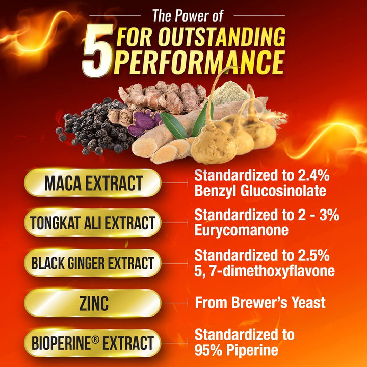 MacaMaxima Peruvian Maca Root, Tongkat Ali, Black Ginger, Zinc and Black Pepper Extract, Supports Reproductive Health, Energy, Stamina and Mood - Lifestream Group US