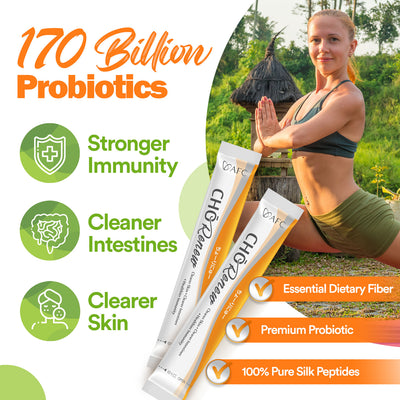 AFC Japan Cho Renew -170 Billions Patented Probiotics, 3X More Effective, with Silk Peptide & Fiber, for Clearer Skin, Stomach Acid Resistant - Lifestream Group US