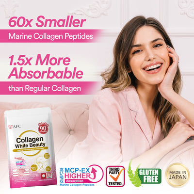 AFC Japan Collagen White Beauty with Marine Collagen Peptide, Glutathione, L-Cystine - 1.5X Better Absorption– for Skin Firmness & Whitening - Lifestream Group US