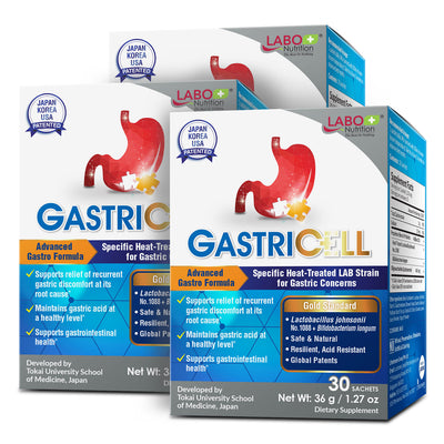 GASTRICELL - Eliminate H. Pylori, Relieve Acid Reflux and Heartburn, Regulate Gastric Acid - Targets The Root Cause of Recurring Gastric Problems, Natural Defence Against Gastric Distress -30 sachets - Lifestream Group US