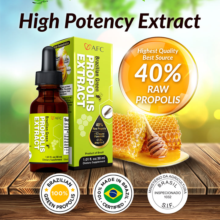 AFC Japan Brazilian Green Propolis Extract – Highest Artepilin C (>2.8%) &amp; Flavonoids (>17mg/ml), Premium Quality, for Immune Booster, Tincture - Lifestream Group US