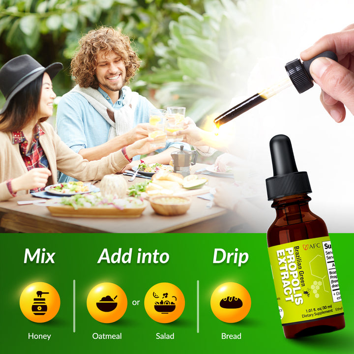 AFC Japan Brazilian Green Propolis Extract – Highest Artepilin C (>2.8%) &amp; Flavonoids (>17mg/ml), Premium Quality, for Immune Booster, Tincture - Lifestream Group US