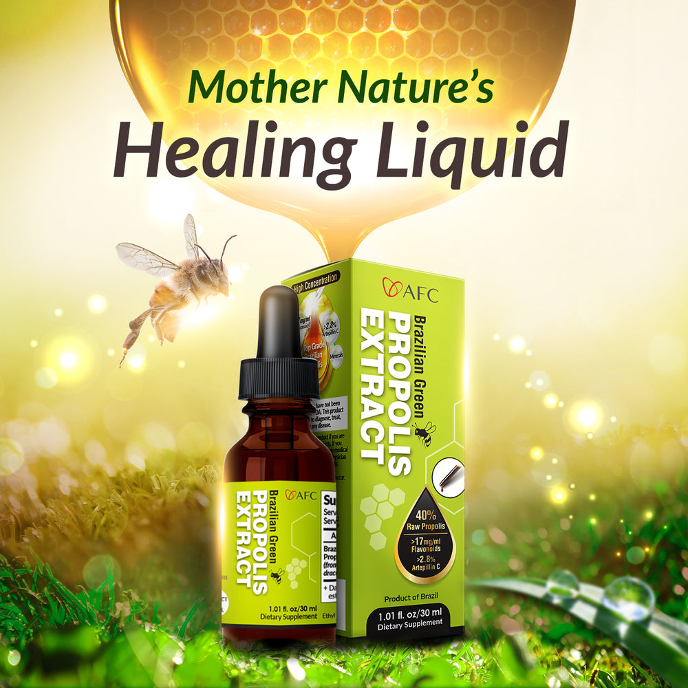 AFC Japan Brazilian Green Propolis Extract – Highest Artepilin C (>2.8%) & Flavonoids (>17mg/ml), Premium Quality, for Immune Booster, Tincture - Lifestream Group US