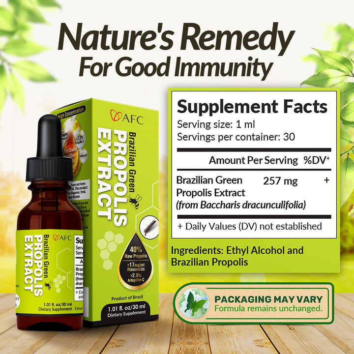 AFC Japan Brazilian Green Propolis Extract – Highest Artepilin C (>2.8%) &amp; Flavonoids (>17mg/ml), Premium Quality, for Immune Booster, Tincture - Lifestream Group US