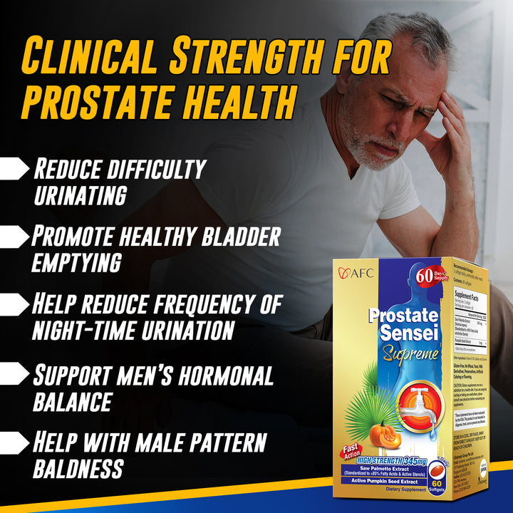 AFC Japan Prostate Sensei Supreme – Clinical Strength Saw Palmetto, >85% Fatty Acids &amp; Active Sterols for Prostate Health, Reduce Frequent Urination - Lifestream Group US