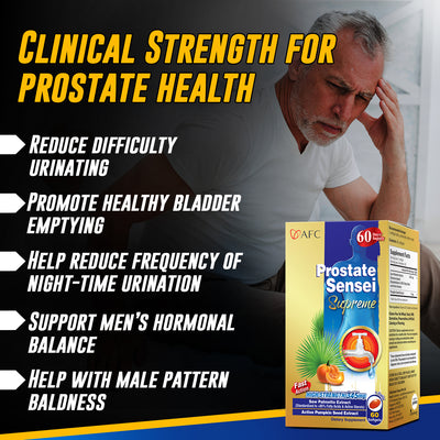 AFC Japan Prostate Sensei Supreme – Clinical Strength Saw Palmetto, >85% Fatty Acids & Active Sterols for Prostate Health, Reduce Frequent Urination - Lifestream Group US